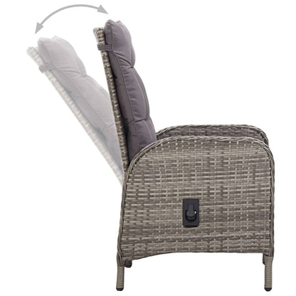 Set da Bistrot per Giardino 3 pz in Polyrattan Grigio - homemem39