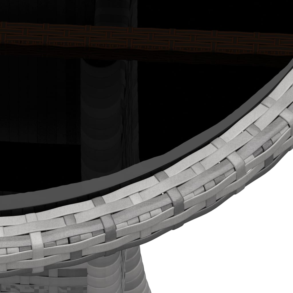 Set da Bistrot per Giardino 3 pz in Polyrattan Grigio - homemem39