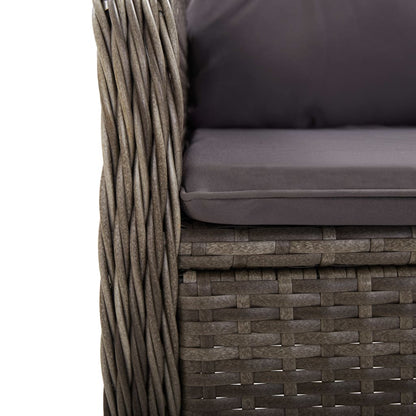 Set da Bistrot per Giardino 3 pz in Polyrattan Grigio - homemem39