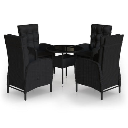 Set da Bistrot per Giardino 5 pz in Polyrattan Nero - homemem39