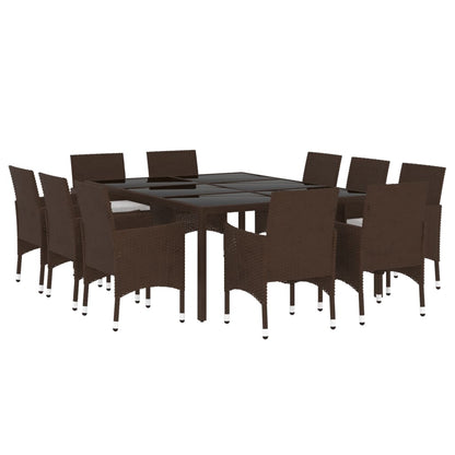 Set da Pranzo da Giardino 11 pz in Polyrattan Marrone - homemem39