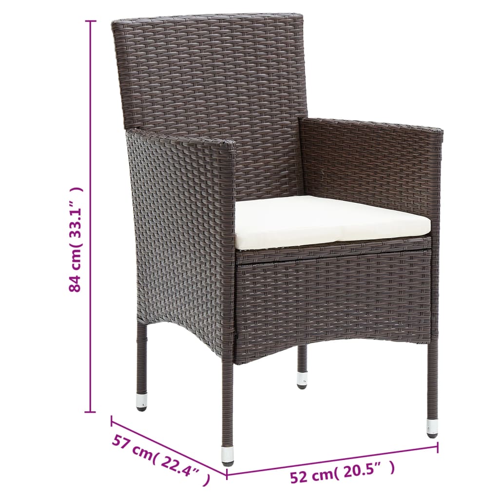 Set da Pranzo da Giardino 11 pz in Polyrattan Marrone - homemem39