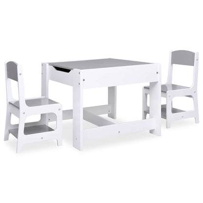 Tavolo per Bambini con 2 Sedie Bianco in MDF | homemem39