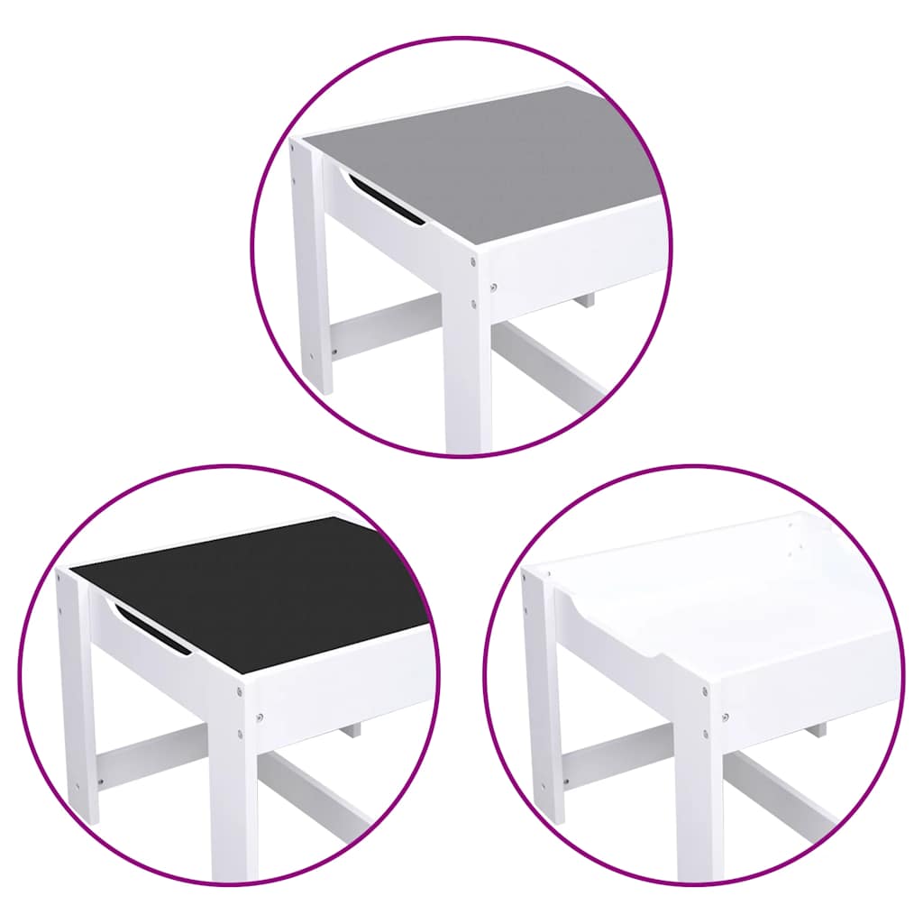 Tavolo per Bambini con 2 Sedie Bianco in MDF | homemem39