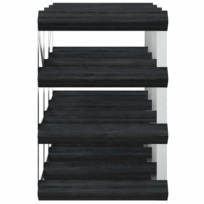 Portavini da 12 Bottiglie Nero in Legno Massello di Pino