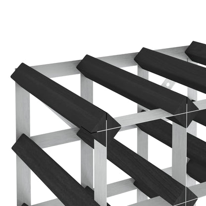 Portavini da 20 Bottiglie Nero in Legno Massello di Pino