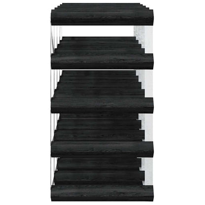 Portavini da 20 Bottiglie Nero in Legno Massello di Pino