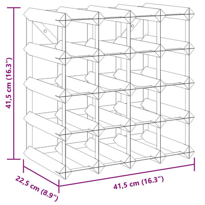 Portavini da 20 Bottiglie Nero in Legno Massello di Pino