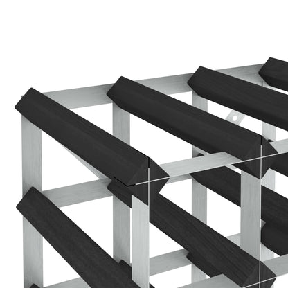 Portavini da 42 Bottiglie Nero in Legno Massello di Pino - homemem39