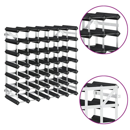 Portavini da 42 Bottiglie Nero in Legno Massello di Pino