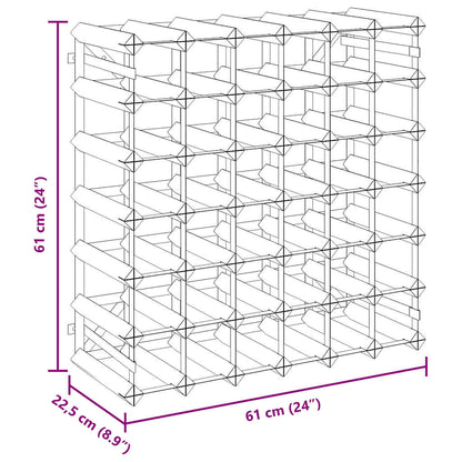 Portavini da 42 Bottiglie Nero in Legno Massello di Pino