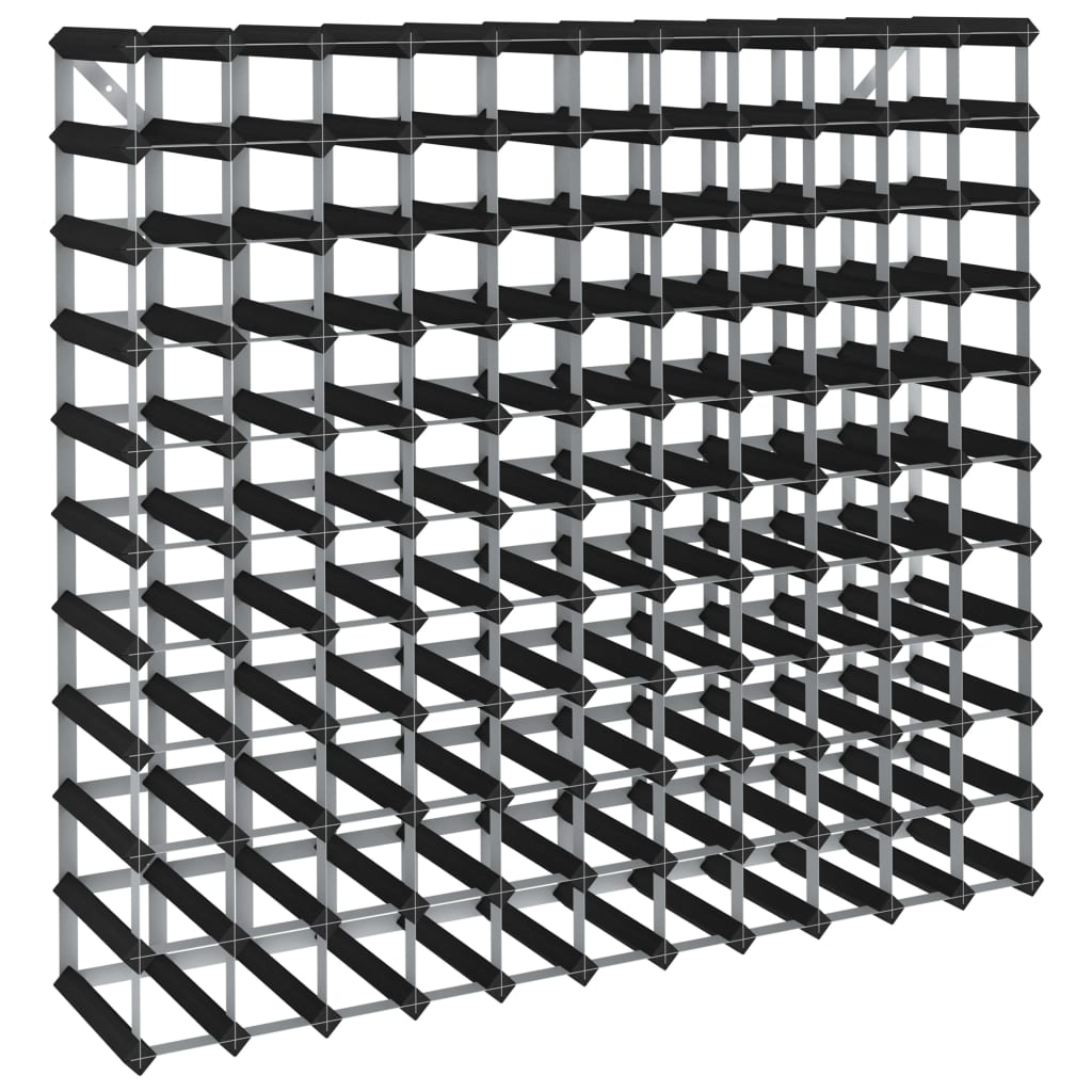 Portavini da 120 Bottiglie Nero in Legno Massello di Pino - homemem39