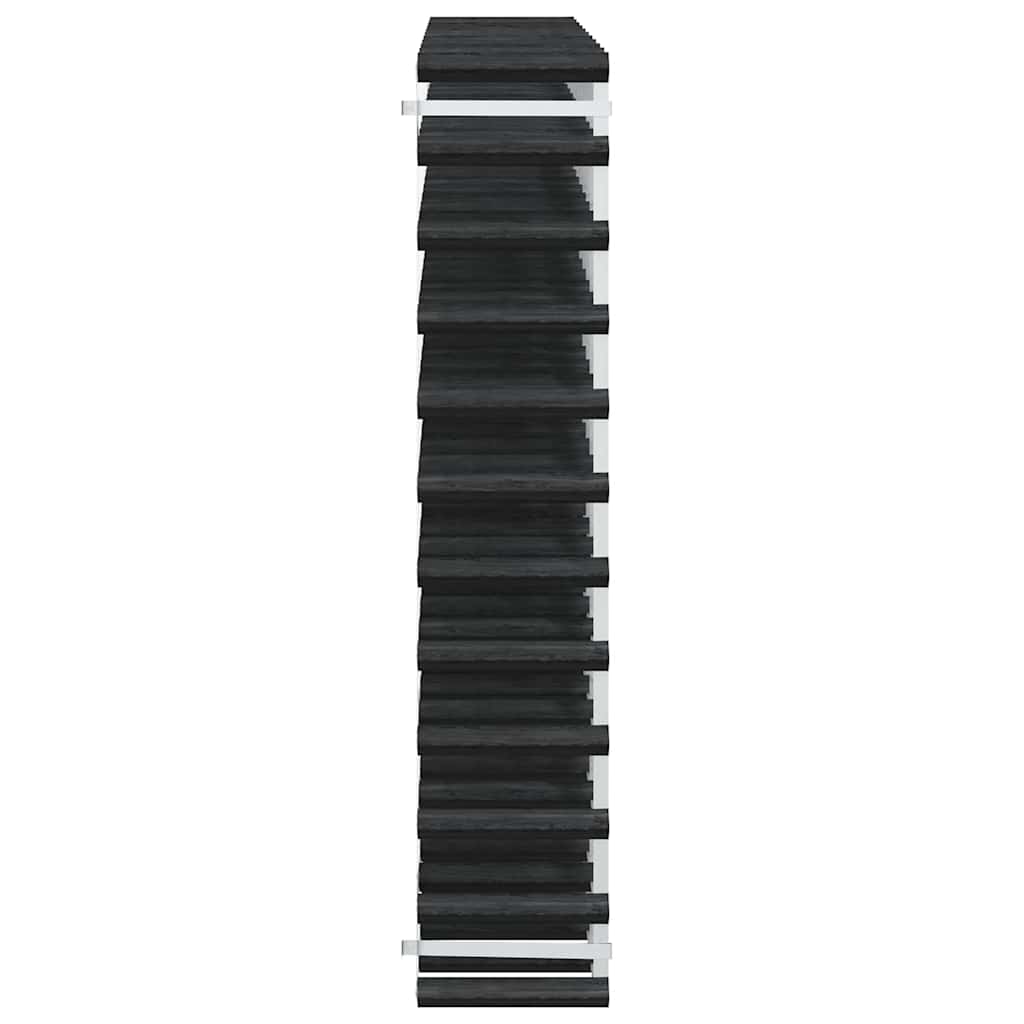Portavini da 120 Bottiglie Nero in Legno Massello di Pino