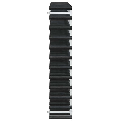Portavini da 120 Bottiglie Nero in Legno Massello di Pino