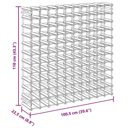 Portavini da 120 Bottiglie Nero in Legno Massello di Pino
