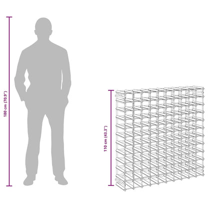 Portavini da 120 Bottiglie Nero in Legno Massello di Pino