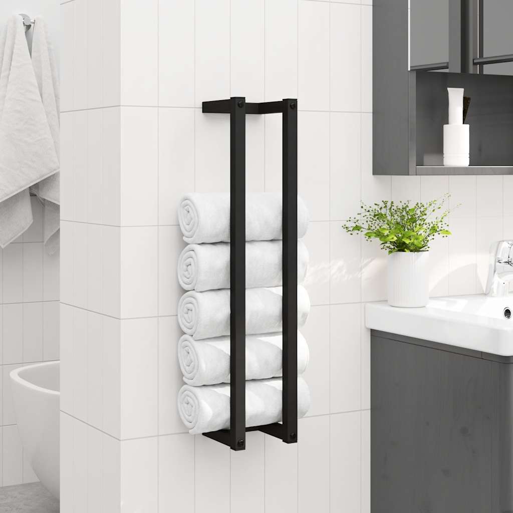 Portasciugamani da Terra Nero 12,5x12,5x60cm Ferro | homemem39