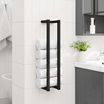 Portasciugamani da Terra Nero 12,5x12,5x60cm Ferro | homemem39