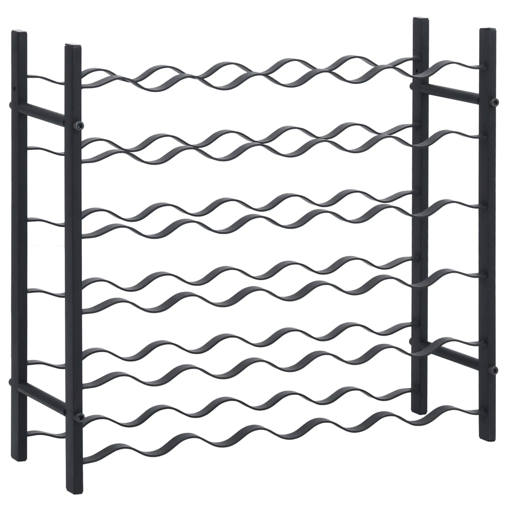 Portavini da 36 Bottiglie Nero in Ferro - homemem39