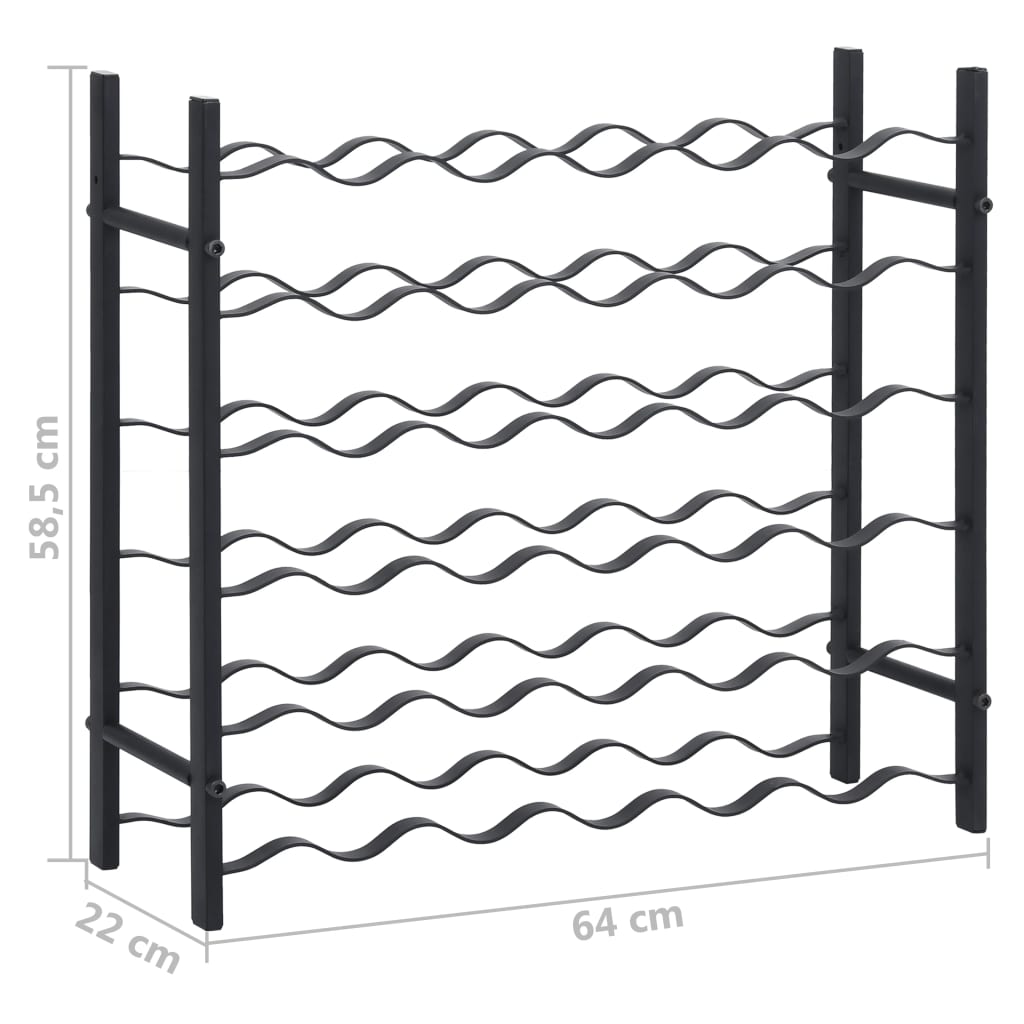 Portavini da 36 Bottiglie Nero in Ferro - homemem39