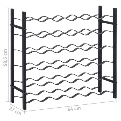 Portavini da 36 Bottiglie Nero in Ferro - homemem39