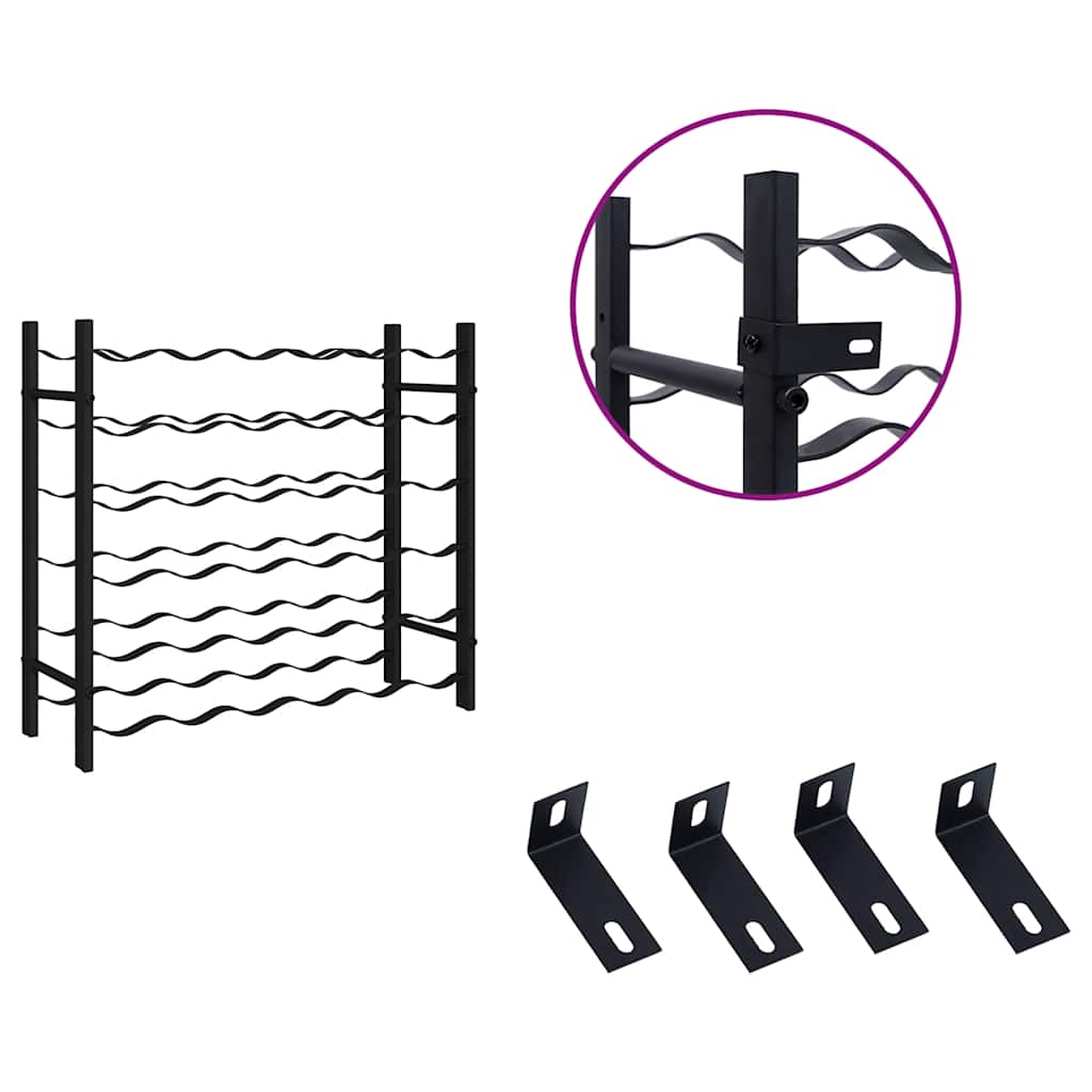 Portavini da 36 Bottiglie Nero in Ferro