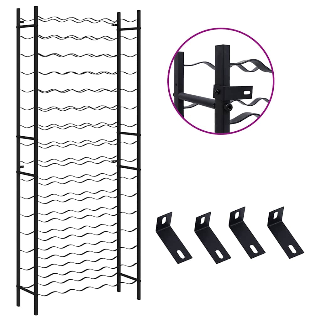 Portavini da 96 Bottiglie Nero in Ferro