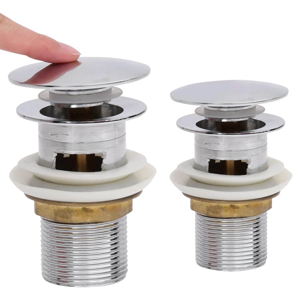 Scarico a Pressione Funzione Troppopieno Cromo 6,4x6,4x9,1cm - homemem39