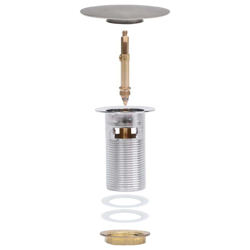 Scarico a Pressione Funzione Troppopieno Cromo 6,4x6,4x9,1cm - homemem39