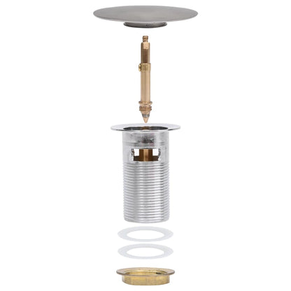 Scarico a Pressione Funzione Troppopieno Cromo 6,4x6,4x9,1cm - homemem39