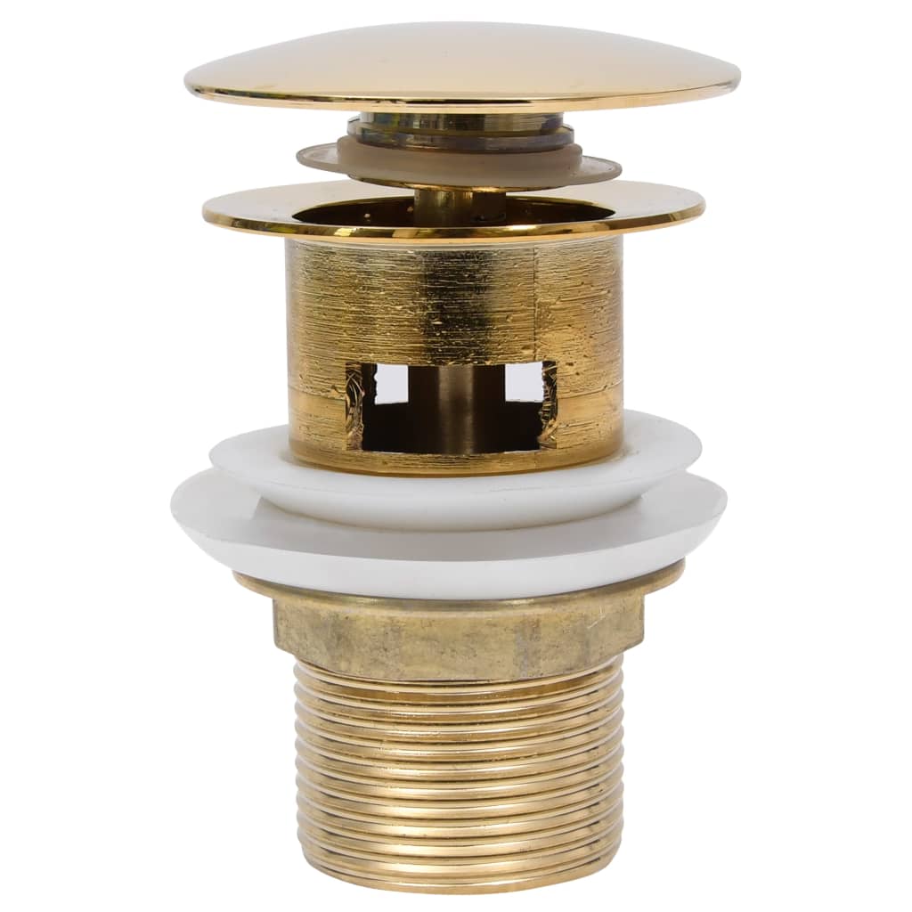 Scarico a Pressione con Troppopieno Oro 6,4x6,4x9,1 cm - homemem39