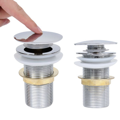 Scarico a Pressione Senza Troppopieno Cromo 6,4x6,4x9,1cm - homemem39