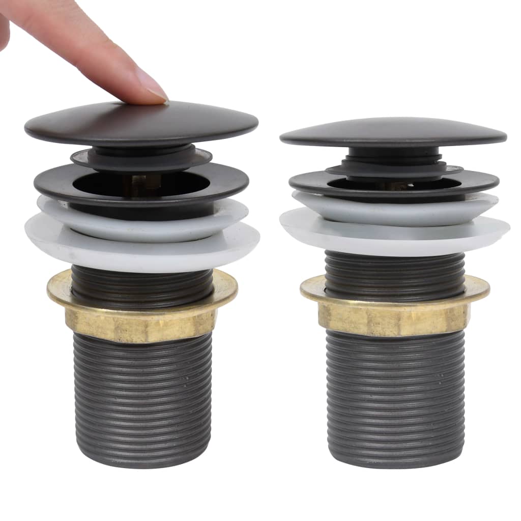 Scarico a Pressione Senza Troppopieno Grigio 6,4x6,4x9,1 cm - homemem39