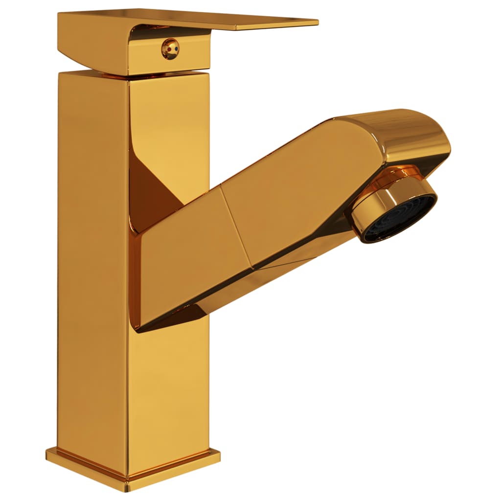 Rubinetto Lavabo da Bagno Funzione Estraibile Oro 157x172 mm - homemem39