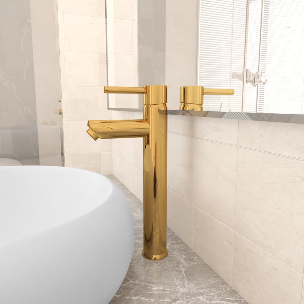 Rubinetto Miscelatore da Bagno Oro 12x30 cm - homemem39