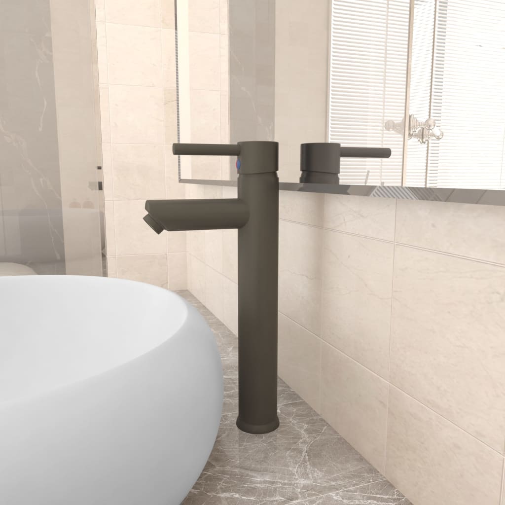 Rubinetto Miscelatore da Bagno Grigio 12x30 cm - homemem39