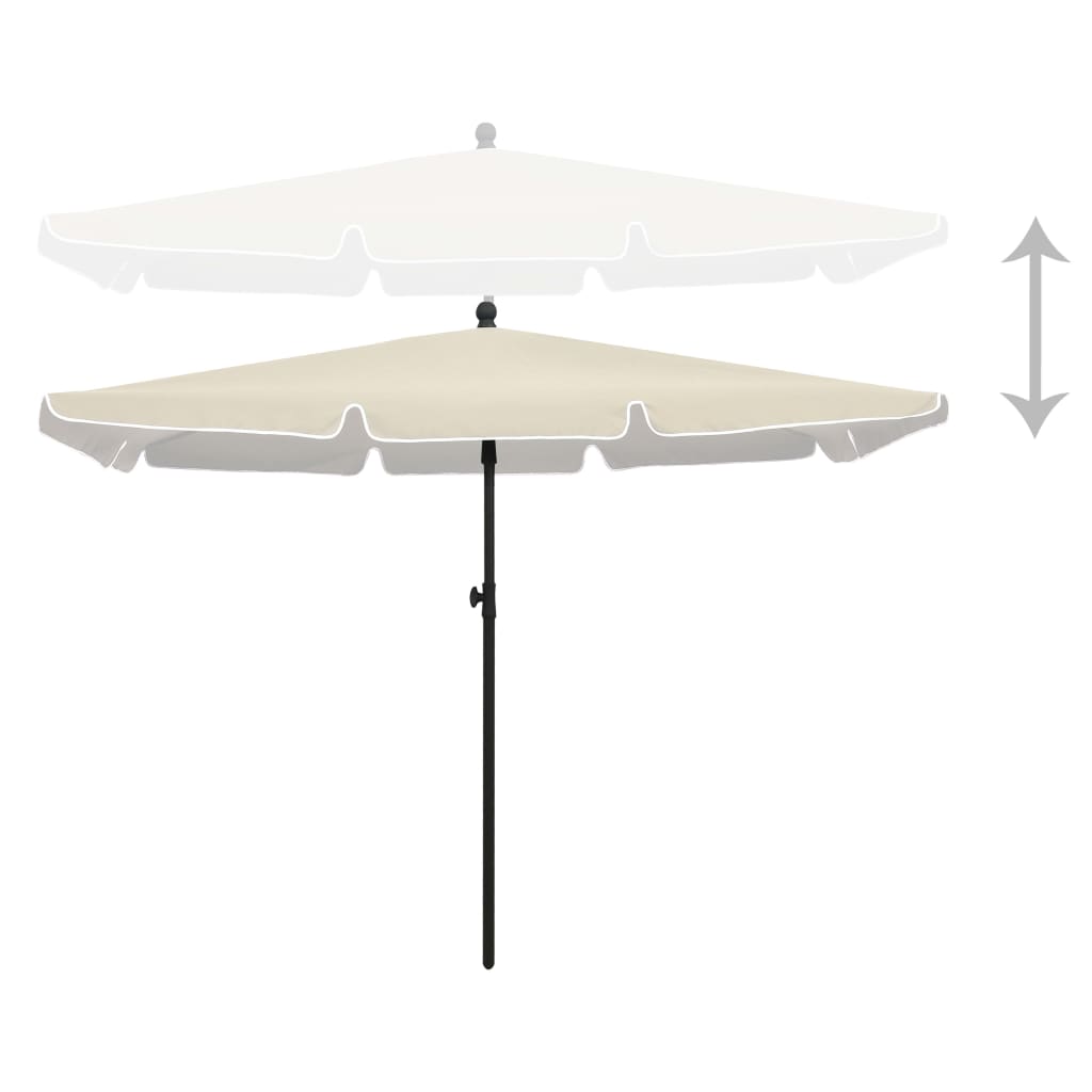 Ombrellone da Giardino con Palo 210x140 cm Sabbia | homemem39