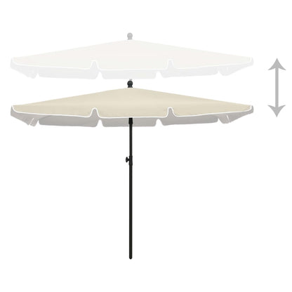 Ombrellone da Giardino con Palo 210x140 cm Sabbia | homemem39
