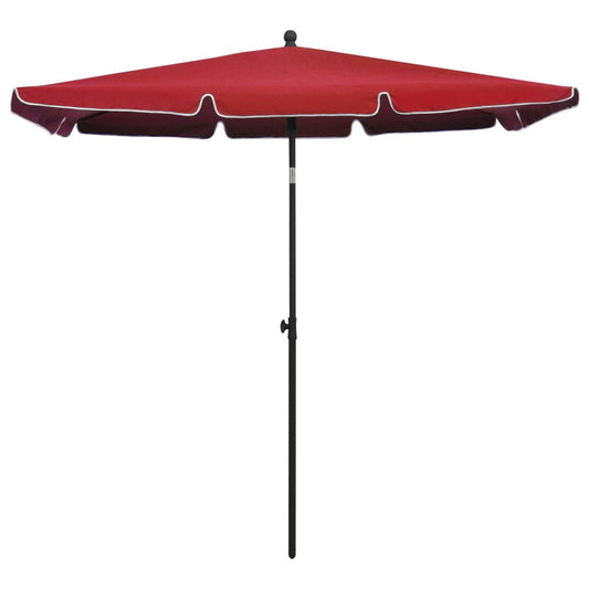 Ombrellone da Giardino con Palo 210x140 cm Rosso Bordò | homemem39