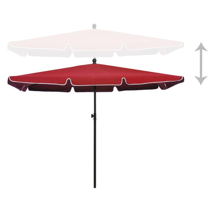Ombrellone da Giardino con Palo 210x140 cm Rosso Bordò | homemem39