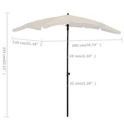 Ombrellone da Giardino con Palo 200x130 cm Sabbia | homemem39
