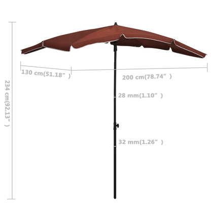 Ombrellone da Giardino con Palo 200x130 cm Terracotta - homemem39