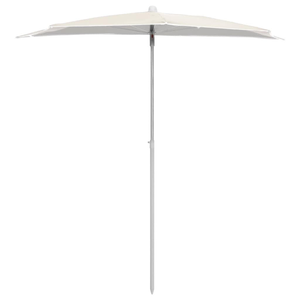 Ombrellone Semicircolare da Giardino con Palo 180x90 cm Sabbia | homemem39