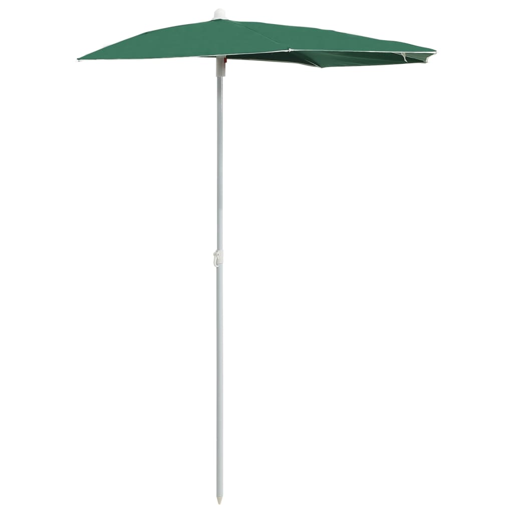 Ombrellone Semicircolare da Giardino con Palo 180x90 cm Verde | homemem39