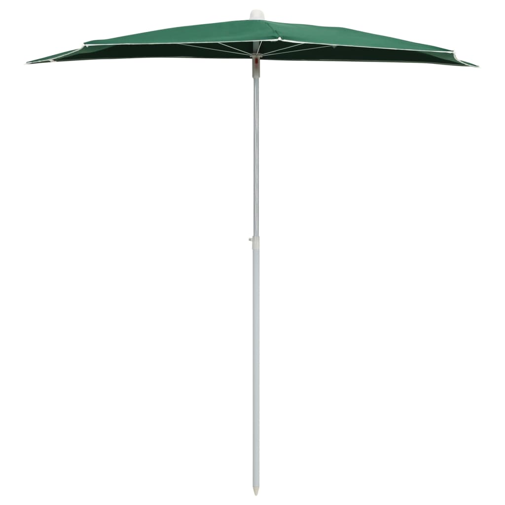 Ombrellone Semicircolare da Giardino con Palo 180x90 cm Verde | homemem39