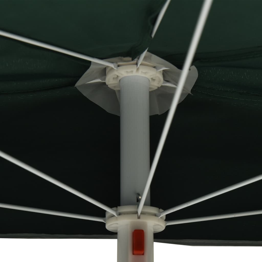 Ombrellone Semicircolare da Giardino con Palo 180x90 cm Verde | homemem39