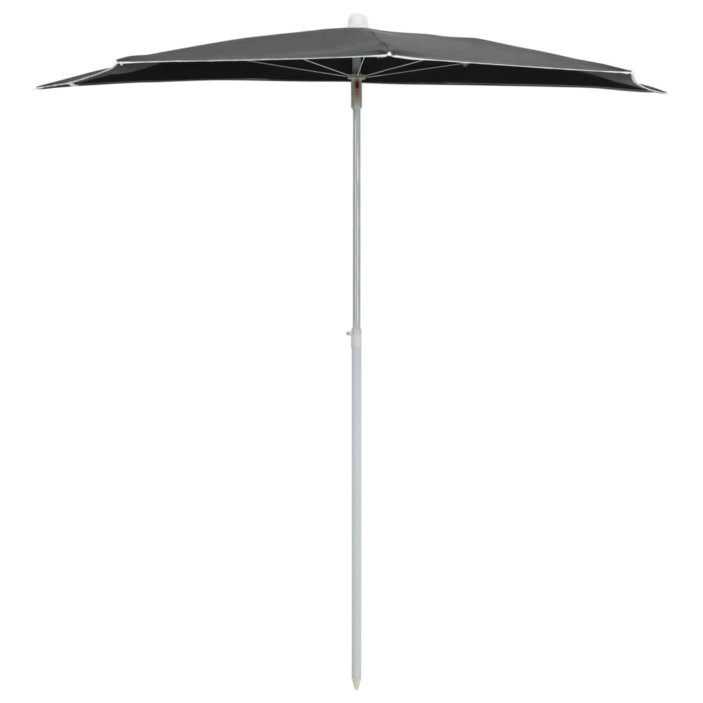 Ombrellone Semicircolare con Palo 180x90 cm Antracite | homemem39