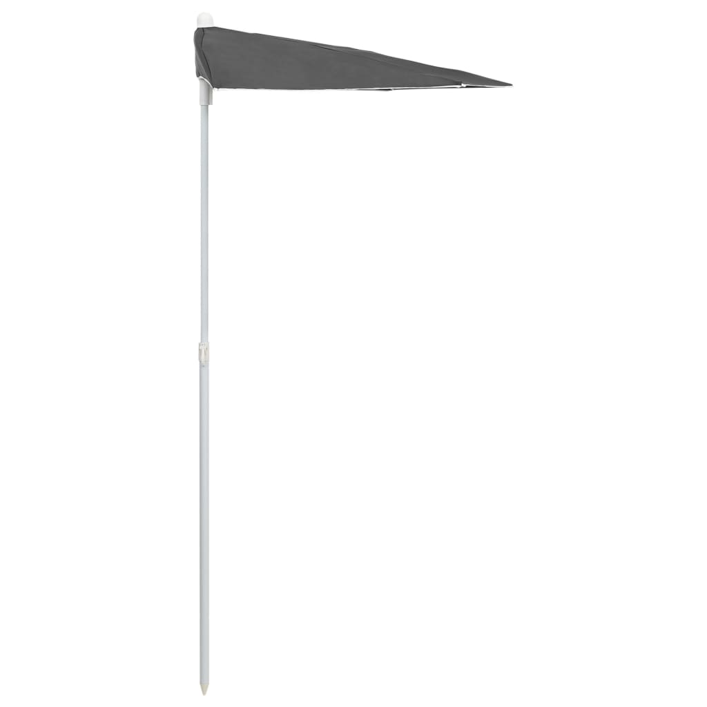 Ombrellone Semicircolare con Palo 180x90 cm Antracite | homemem39