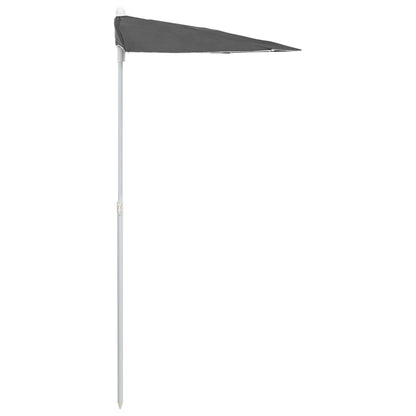 Ombrellone Semicircolare con Palo 180x90 cm Antracite | homemem39