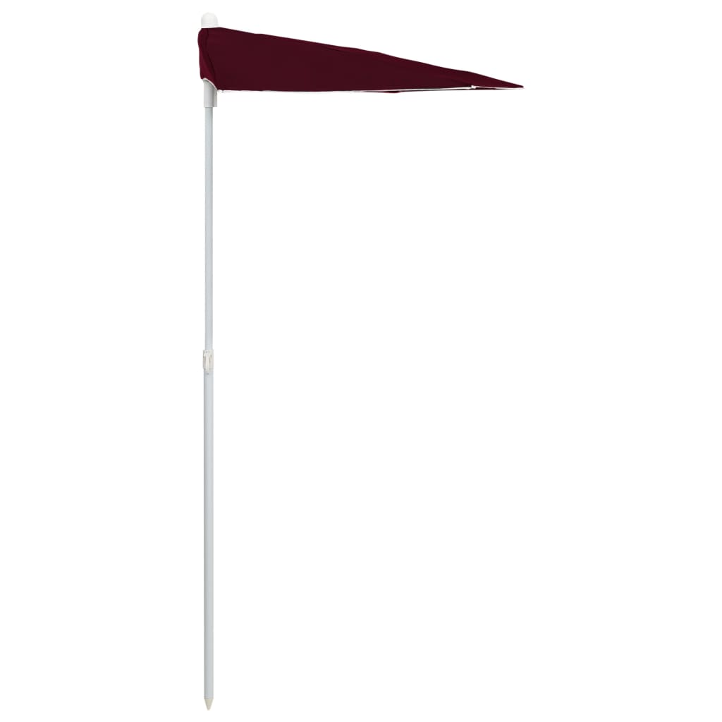 Ombrellone Semicircolare da Giardino con Palo 180x90 cm Bordò | homemem39